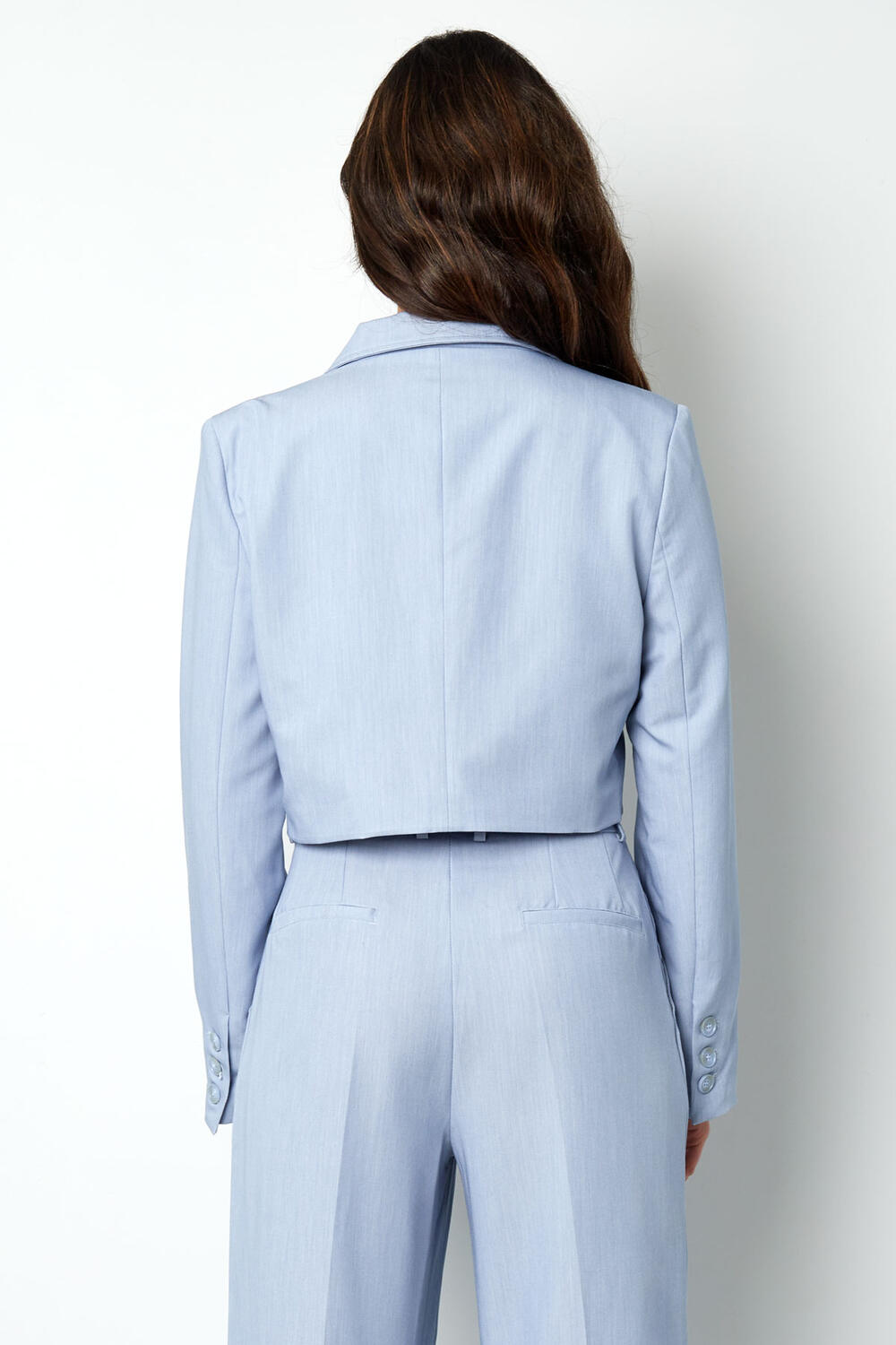 Polyester Women's Suit Set Cropped Blazer Style h5Picture10