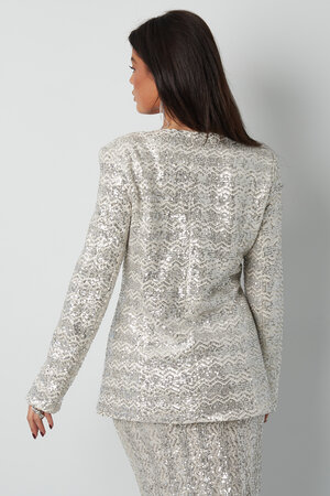 Set Abito Donna Poliestere Giacca con Paillettes Abbigliamento Formale da Sera h5 Immagine8
