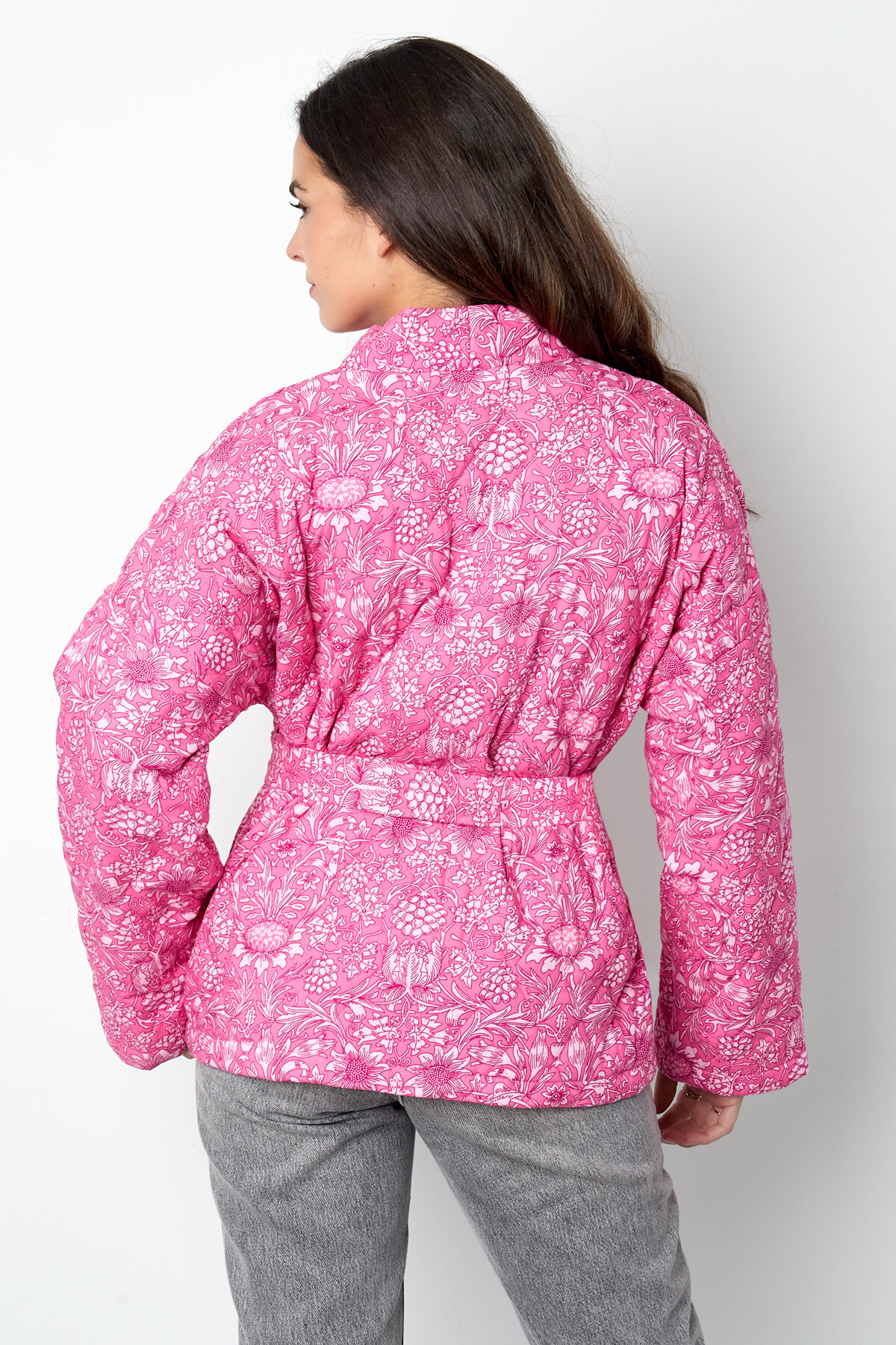 Veste Kimono Femme en Rayonne Imprimé Floral Ceinturée Image5