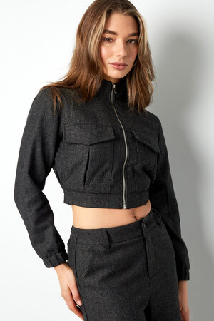 Giubbotto Corto Donna in Poliestere Stile Utility Chiusura Anteriore a Zip h5 Immagine2