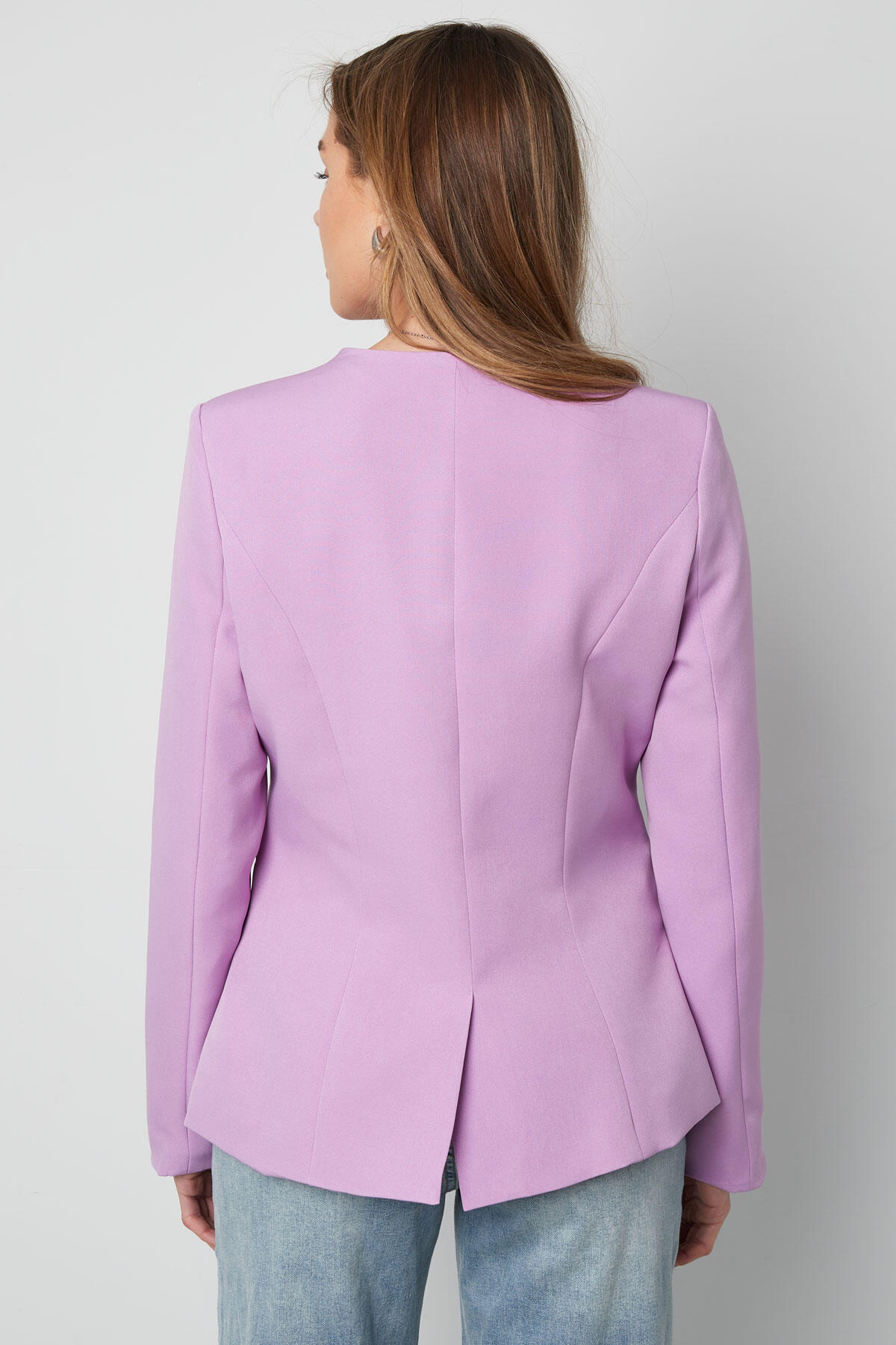 Polyester Vrouwen Jas Kostuum Rechthoekige Halslijn Gesneden Pasvorm h5 Afbeelding6