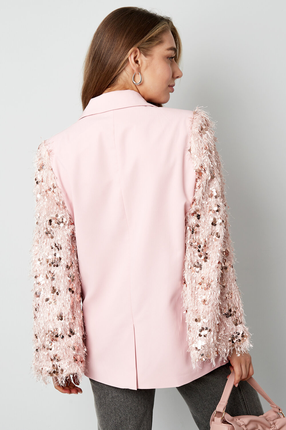 Damensakko mit Pailletten- und Federmänteln in Rosa h5Bild7