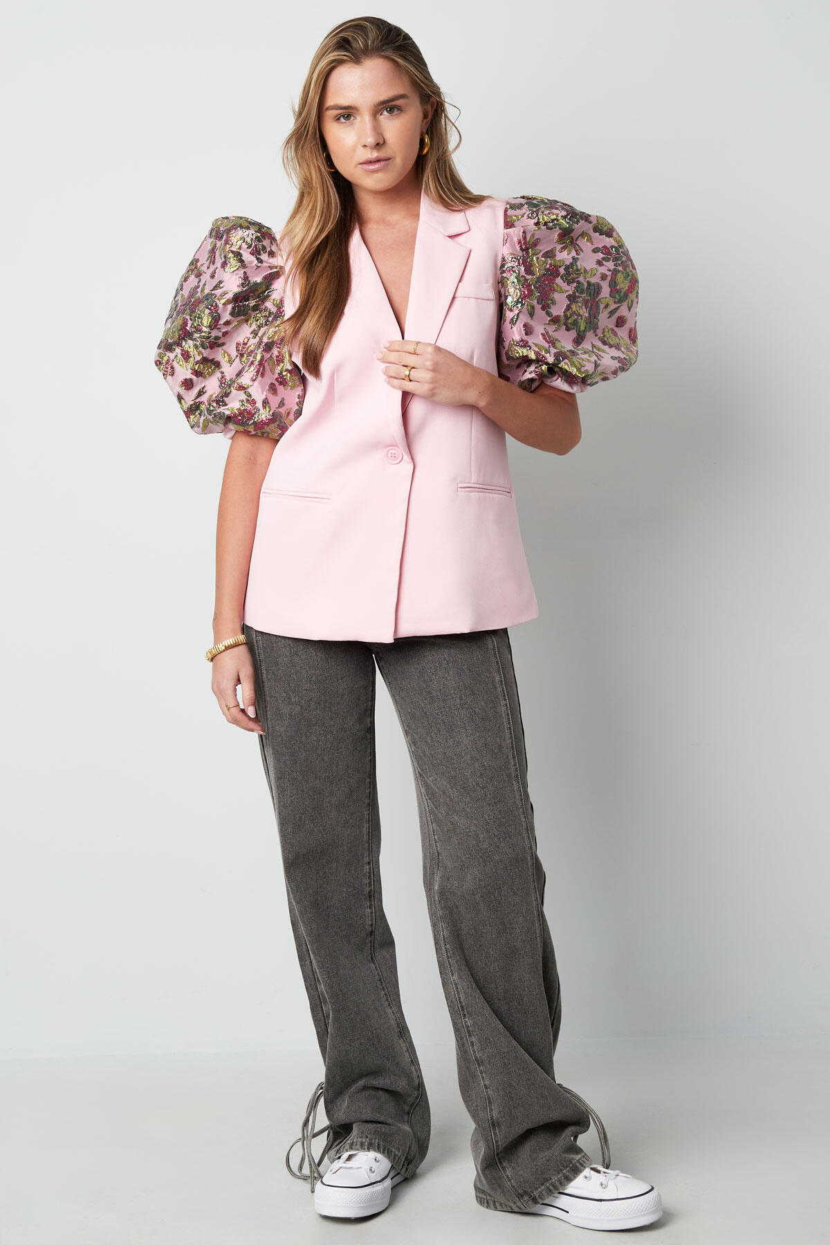 Woven Polyester Fiber Women's Suit Set Elegant Color Clash Picture3