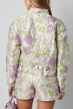 Polyester Women's Cropped Jacket Floral Print Sporty h5 Picture8