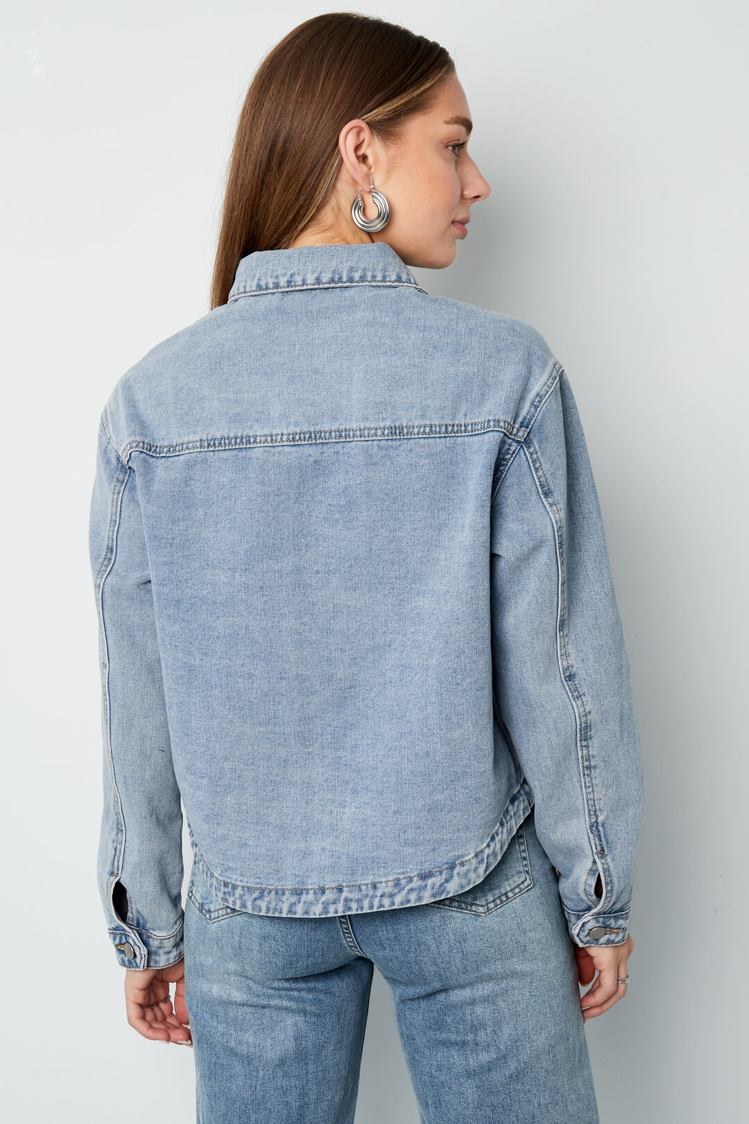 Denim Women's Jacket Classic Fit with Brand Logo Patch Picture5