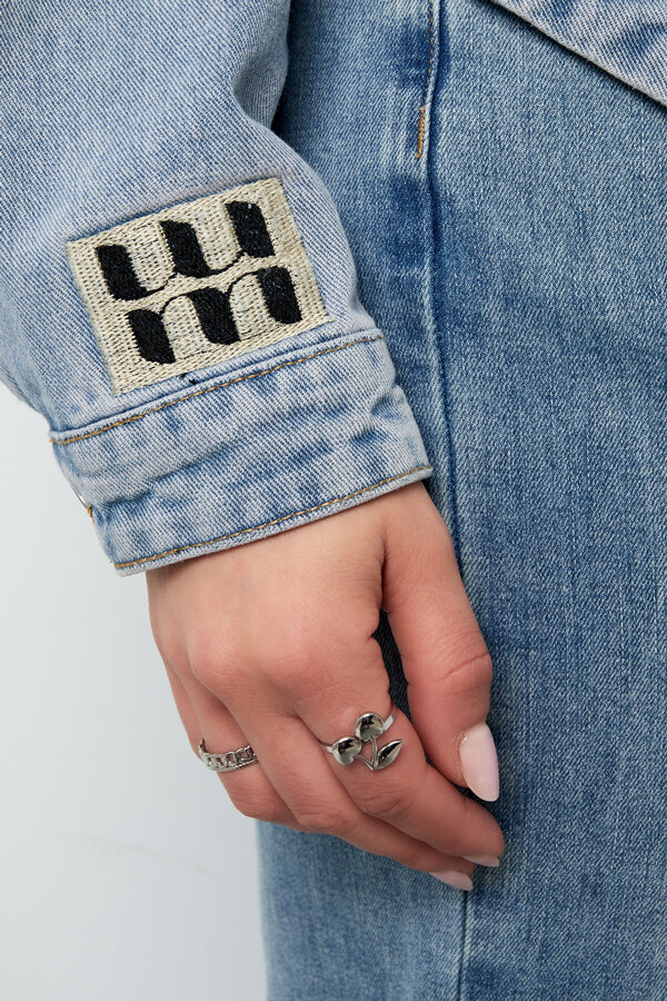 Denim Women's Jacket Classic Fit with Brand Logo Patch Picture4