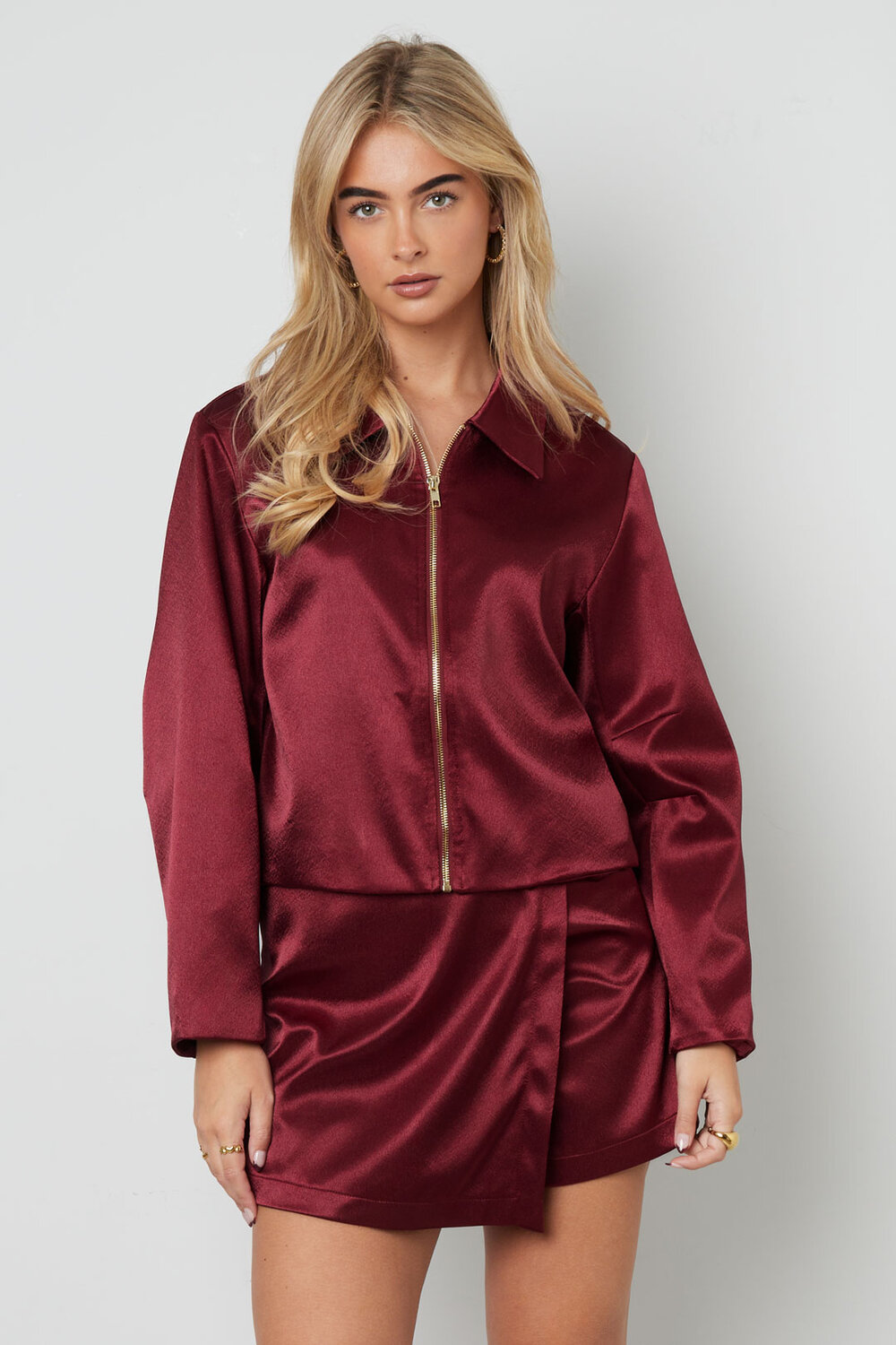 Woven Polyester Fiber Women's Jacket Casual Fall/Winter Solid Color h5Picture7