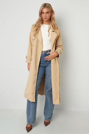 Polyestervezel Vrouwen Trenchcoat Herfst/Winter Basis Eenvoudige Kleur h5 Afbeelding2
