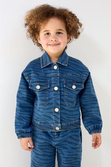 Veste en Coton pour Enfants Style Jean Motif Rayé Classique