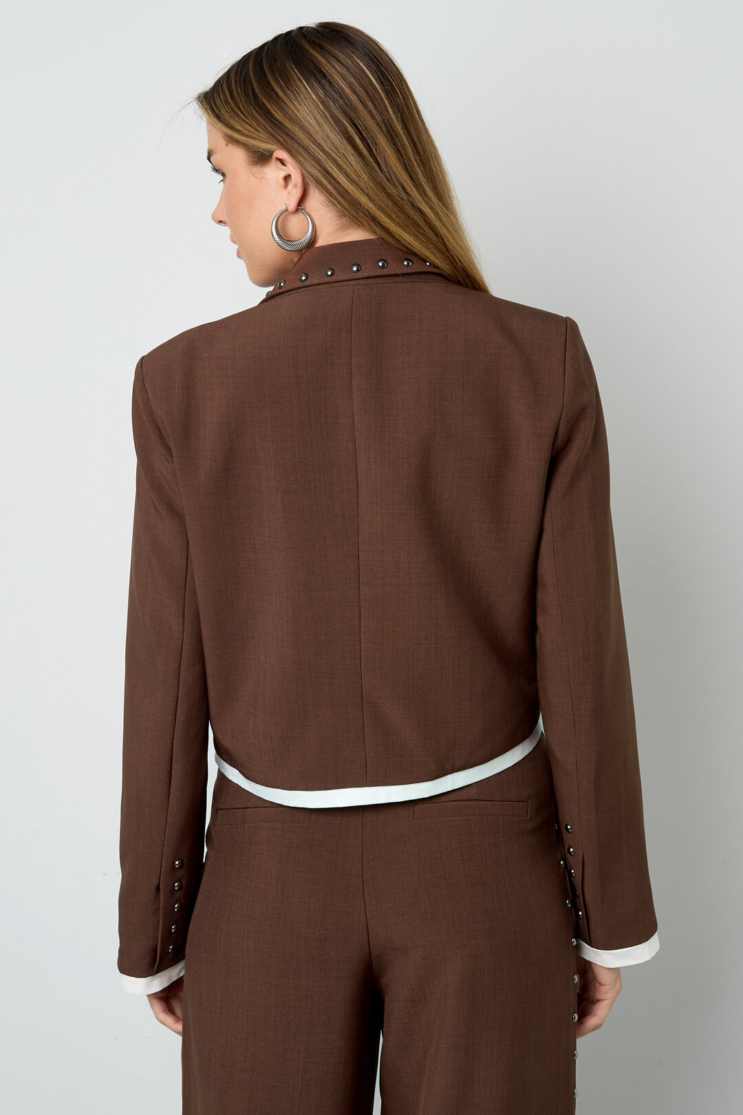 Woven Polyester Fiber Women's Suit Set Fall/Winter Street Solid Color Picture7