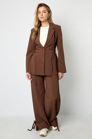 Woven Polyester Fiber Women's Suit Set Elegant Tie-up h5 Picture6
