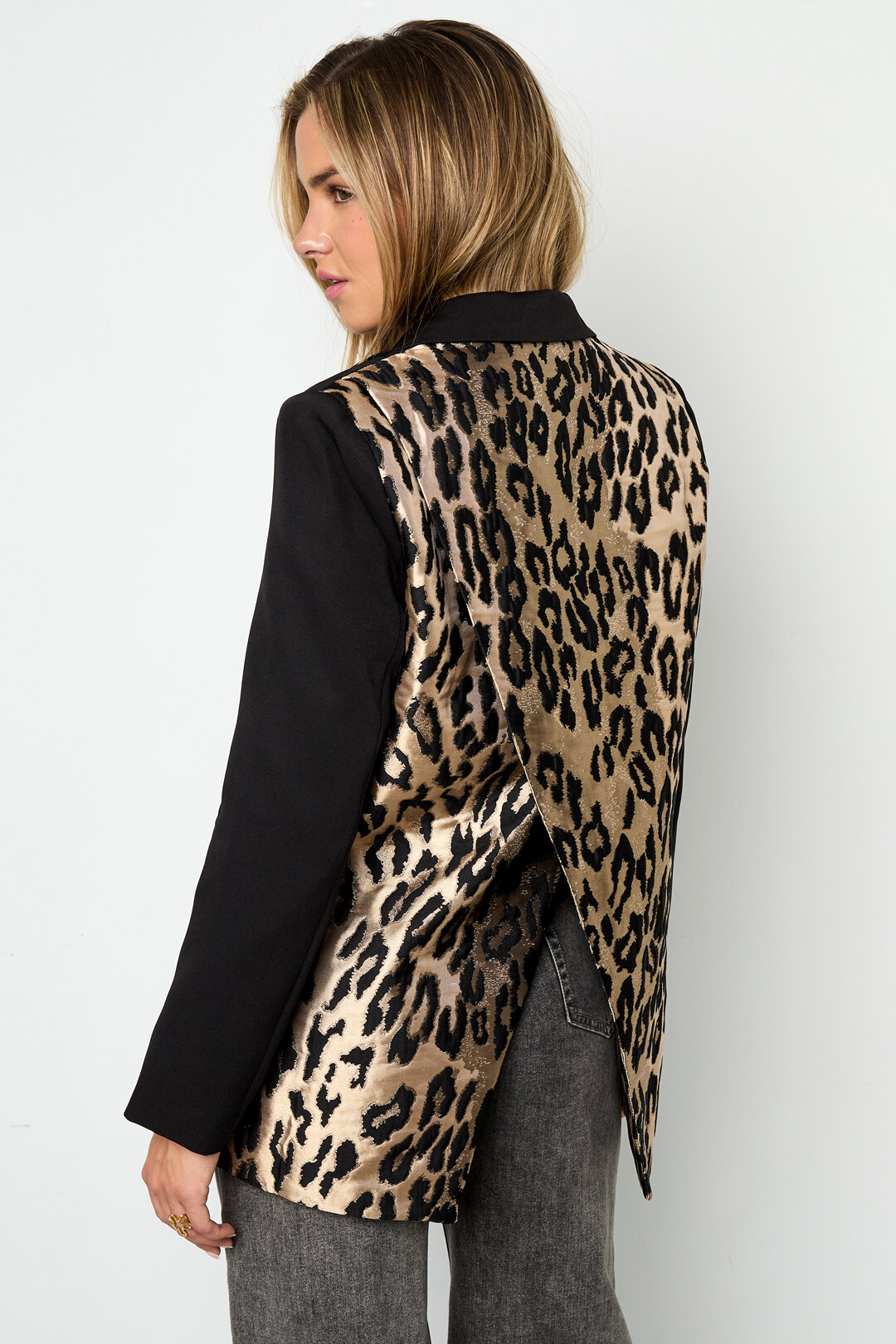 Woven Polyester Fiber Women's Suit Set Casual Leopard Print