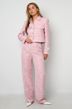 Woven Polyester Fiber Women's Jacket Elegant Checkered Statement h5 Picture8