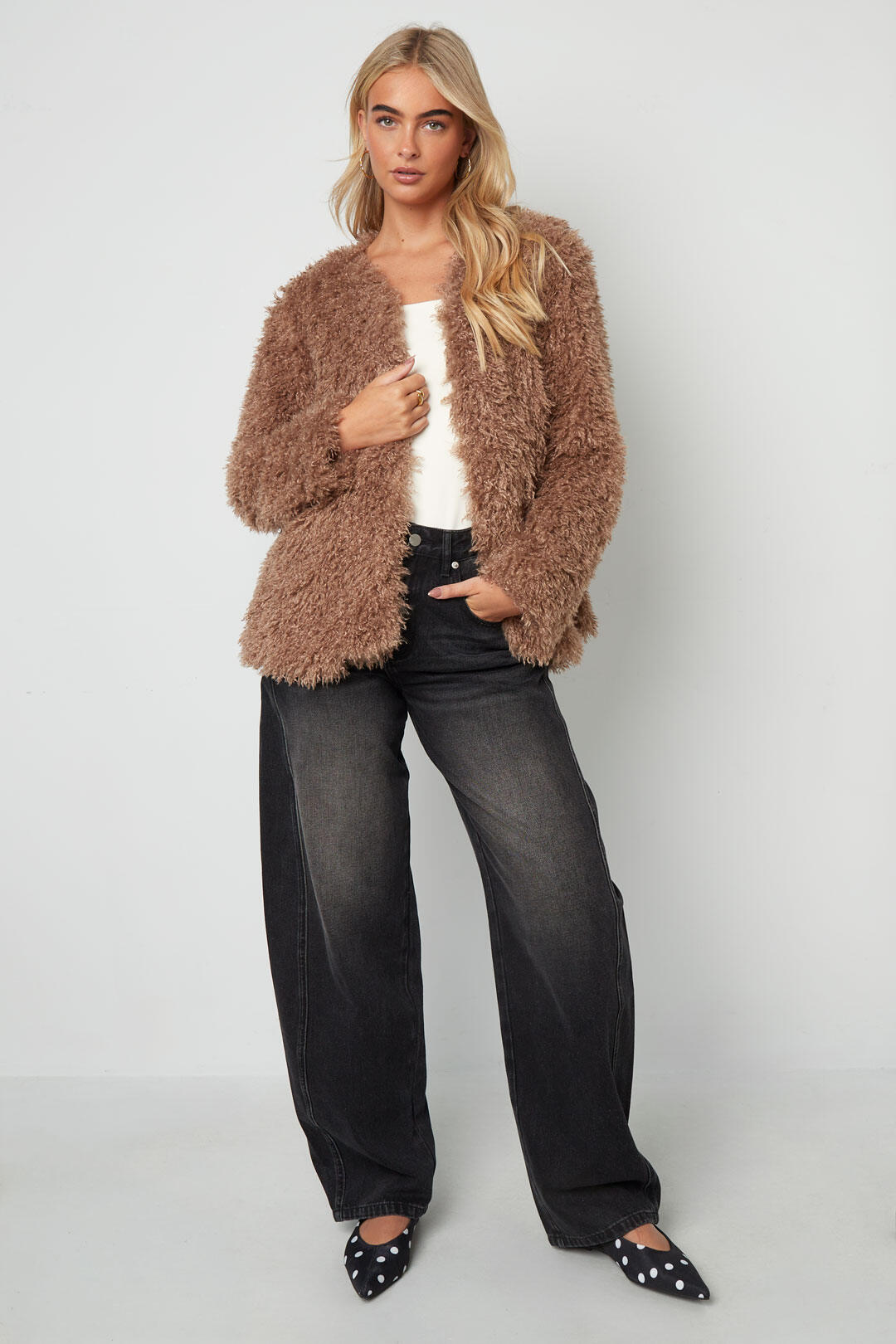 Woven Polyester Fiber Women's Jacket Elegant Solid Color Fall/Winter h5 Picture10