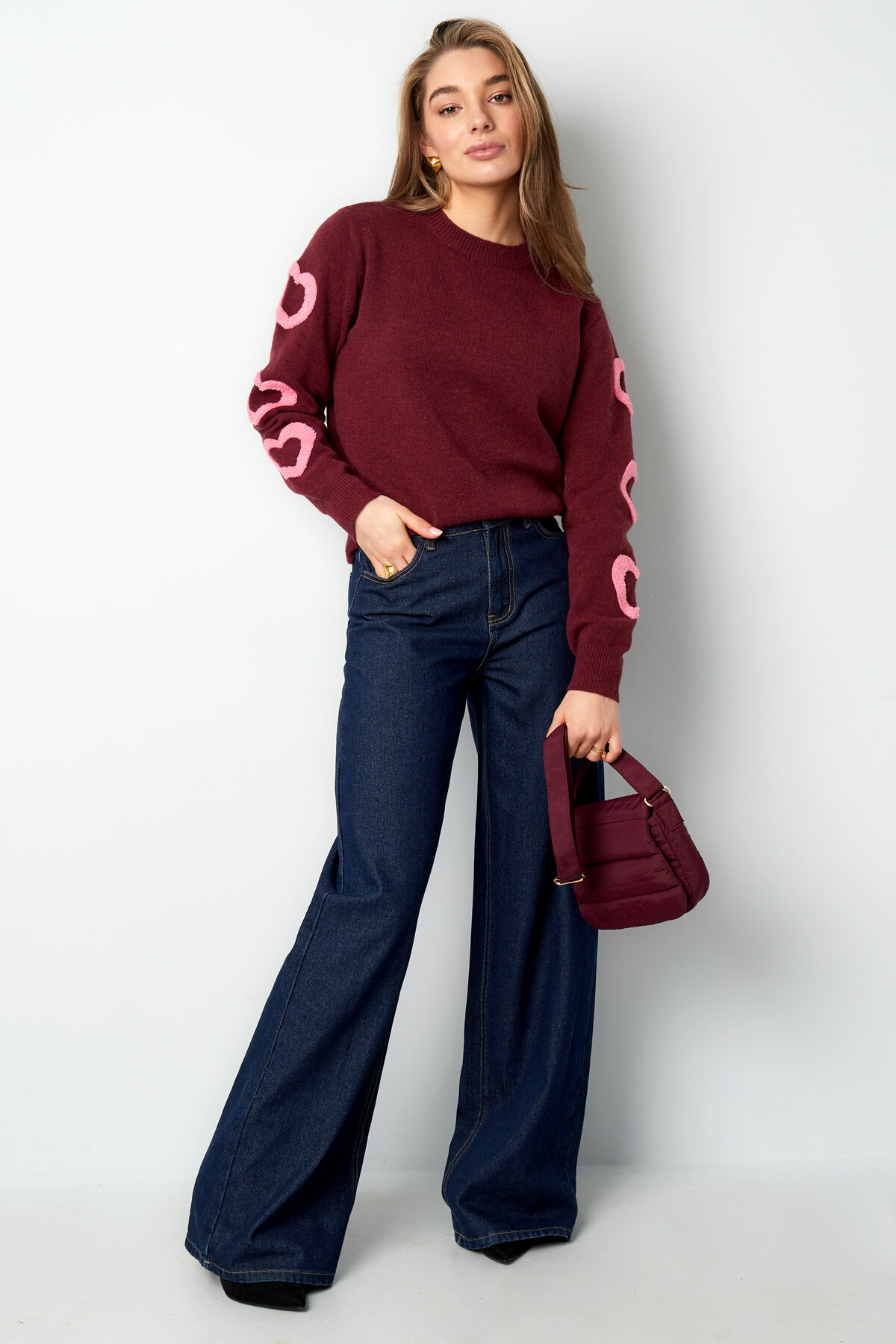 Woven Cotton Women's Wide Leg Denim Pants Casual Solid Color h5 Picture10