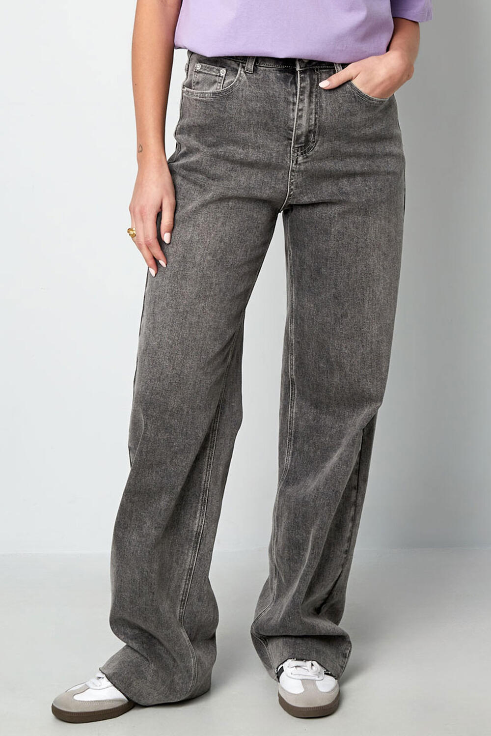 Cotton Woven Women's Straight Leg Pants Casual Solid Color h5Picture6