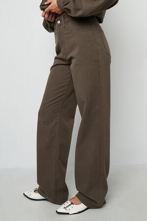 Woven Cotton Women's Straight Leg Pants Casual Solid Color h5 Picture6