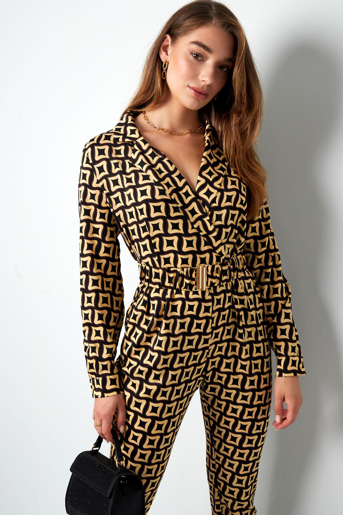 Combinaison en Polyester pour Femme en Jean Imprimé Géométrique Image8