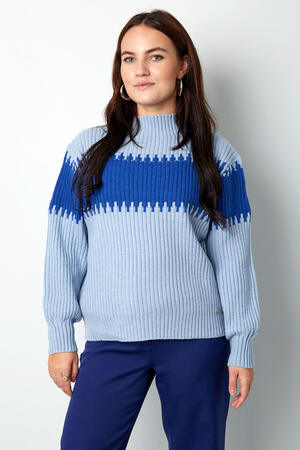 Gestrickter Pullover Mit Großen Streifen – Grau h5 Bild7