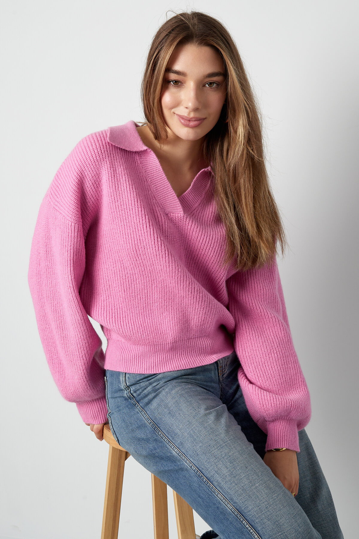 Maglione in Mistura di Lana Donna Collo Polo Taglio Oversized h5 Immagine8