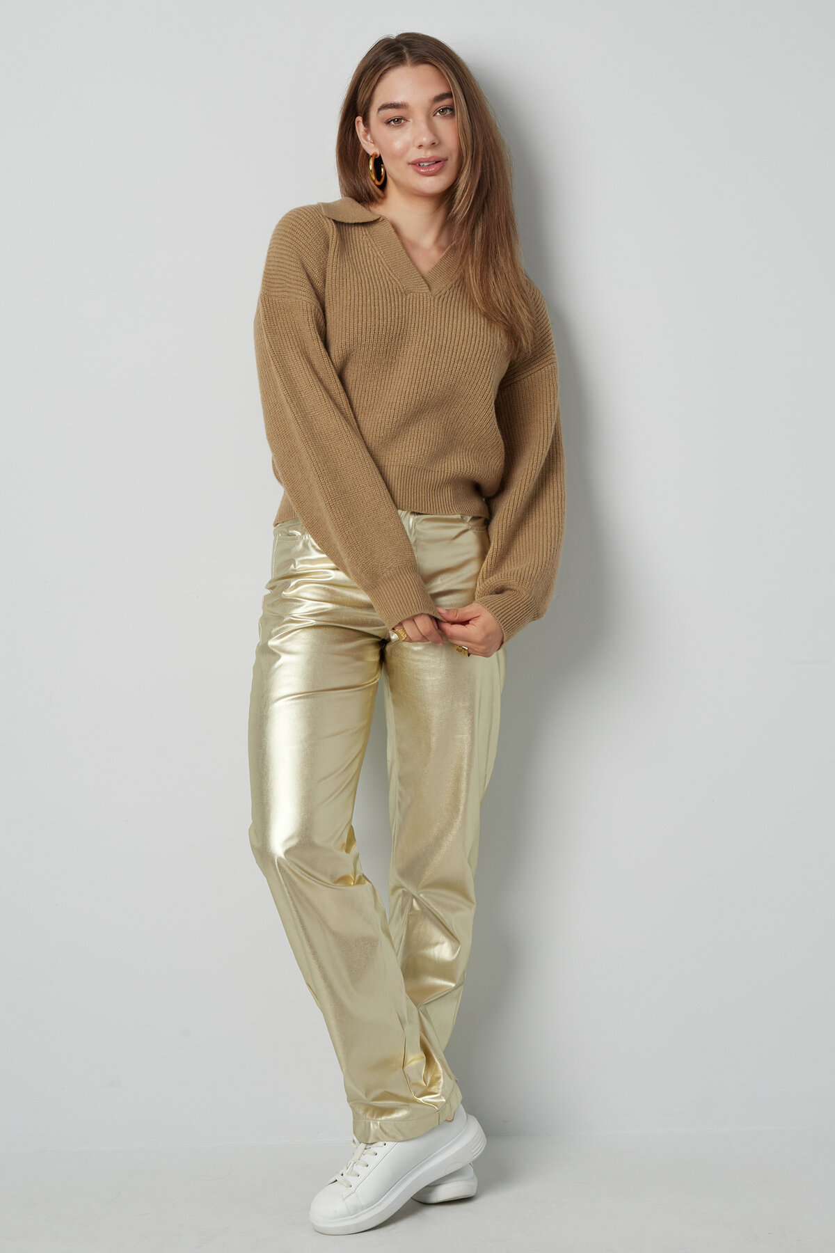 Maglione in Mistura di Lana Donna Collo Polo Taglio Oversized Immagine11