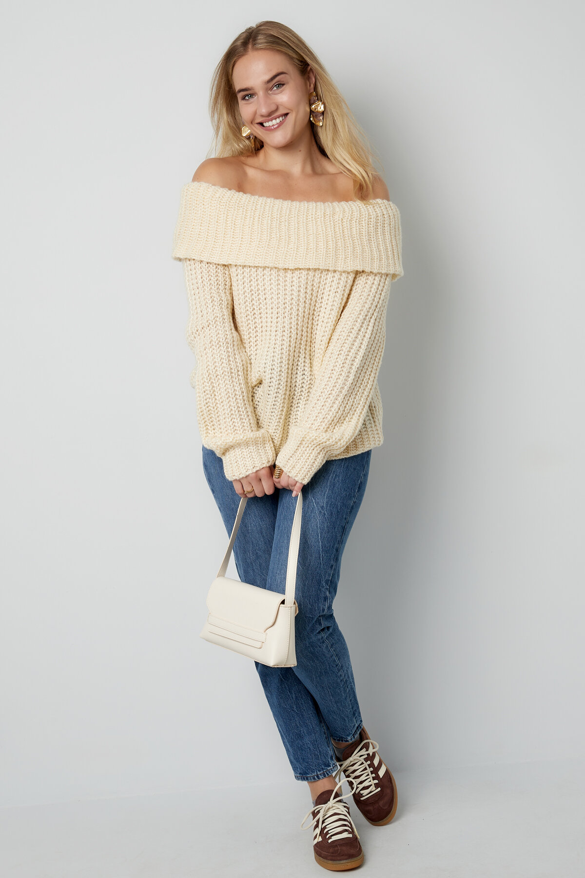 Recycled polyester blend Maglioni a Maglia Off-Shoulder Autunno/Inverno h5 Immagine7