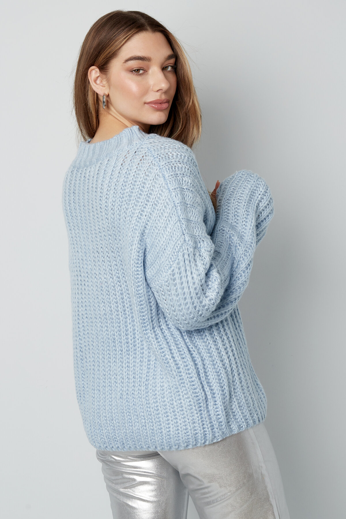 Pulls Femme Oversized en Coton Tricoté Maille Epaisse h5 Image4