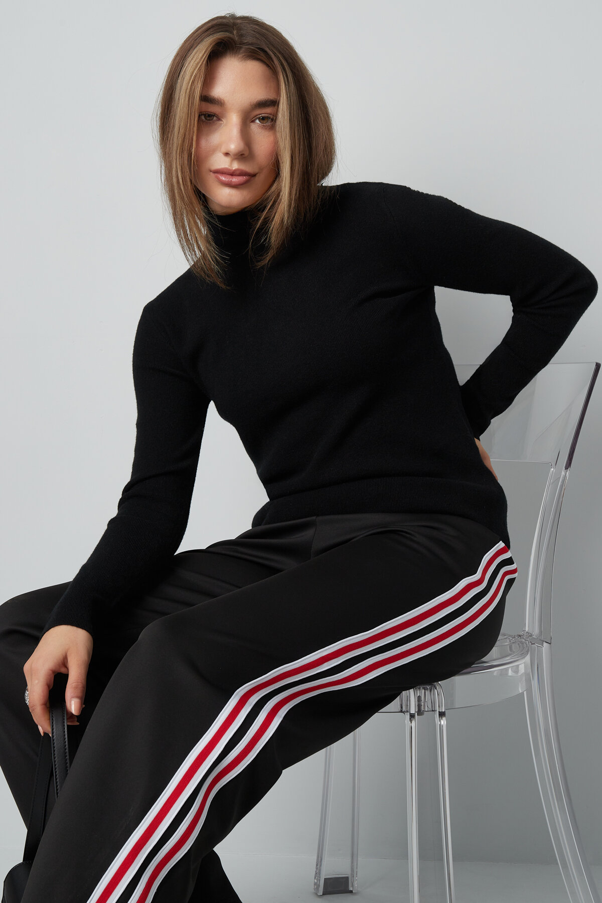 Viscose Women's Long Sleeve Turtleneck Top Sporty h5 Picture4