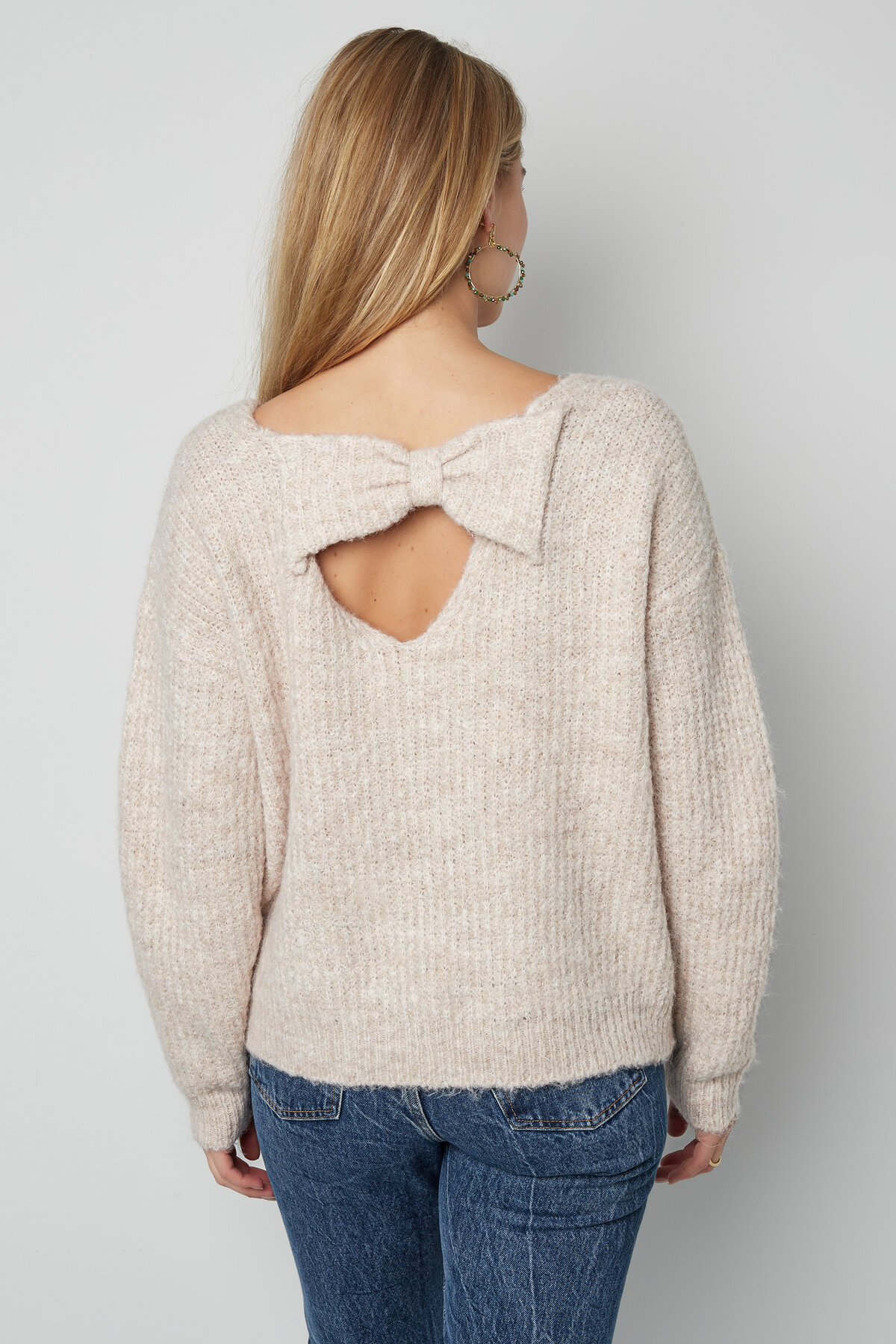 Knitted Polyester Women's Sweater Back Cut-Out Design Picture14
