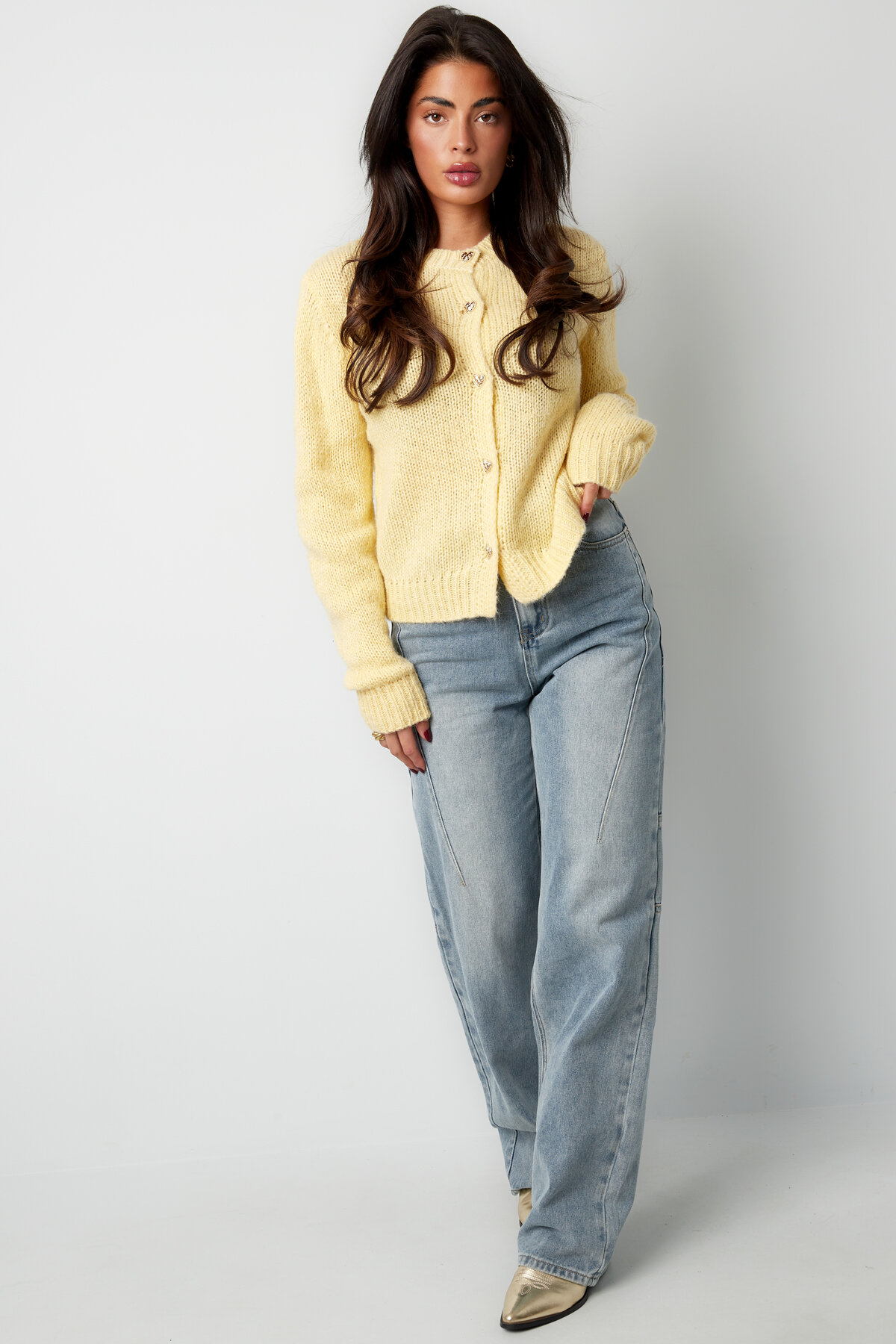 Cardigan Tricot Nylon Femme Classique Boutonnage Léger Image18