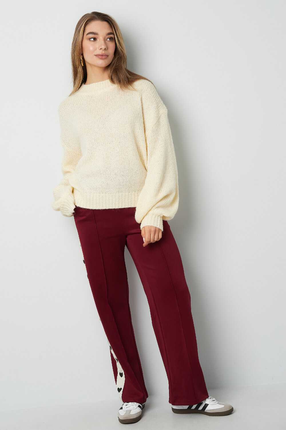 Nylon Gebreide Trui Vrouwen Oversized Ontspannen Passend h5Afbeelding4