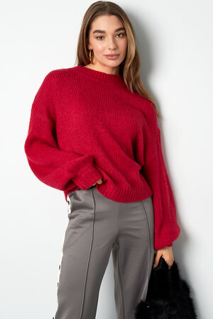 Nylon Gebreide Trui Vrouwen Oversized Ontspannen Passend h5 Afbeelding5