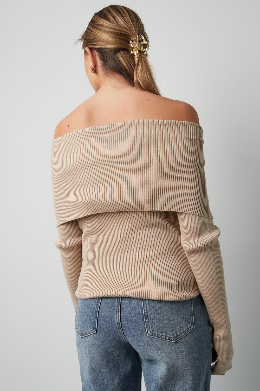Viscose Knit Sweater Women's Off-Shoulder Design Comfortable Fit h5Picture11