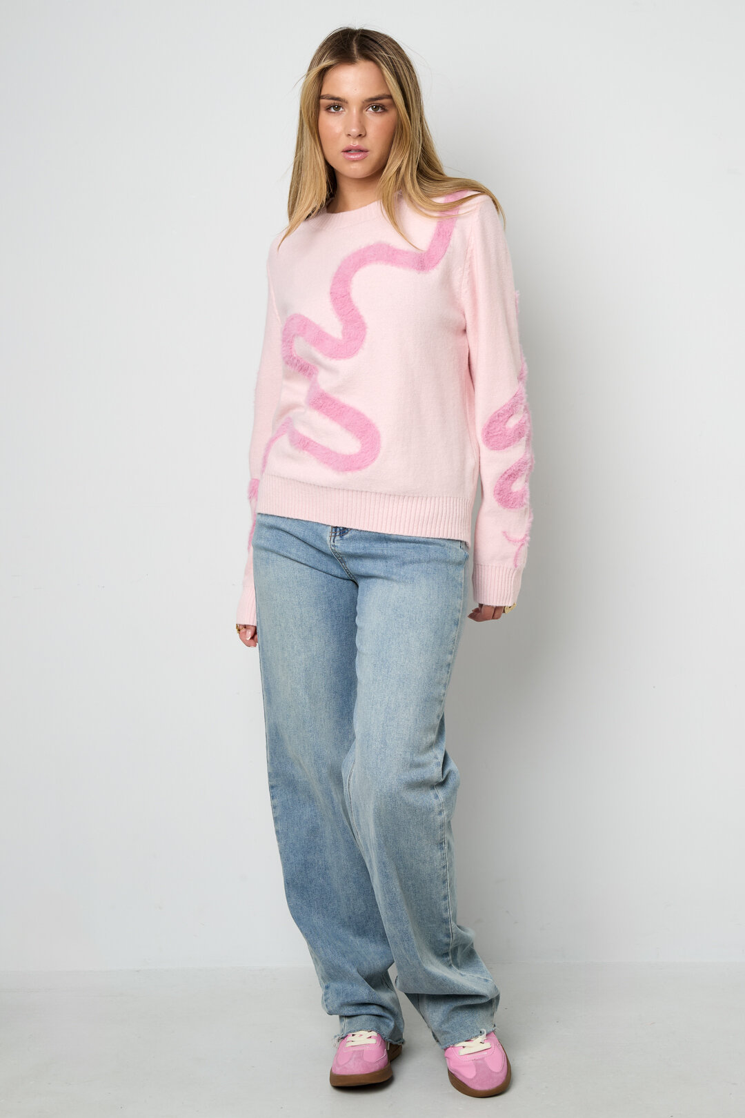 Knitted Polyester Fiber Women's Knit Sweaters Casual Color Clash Picture4