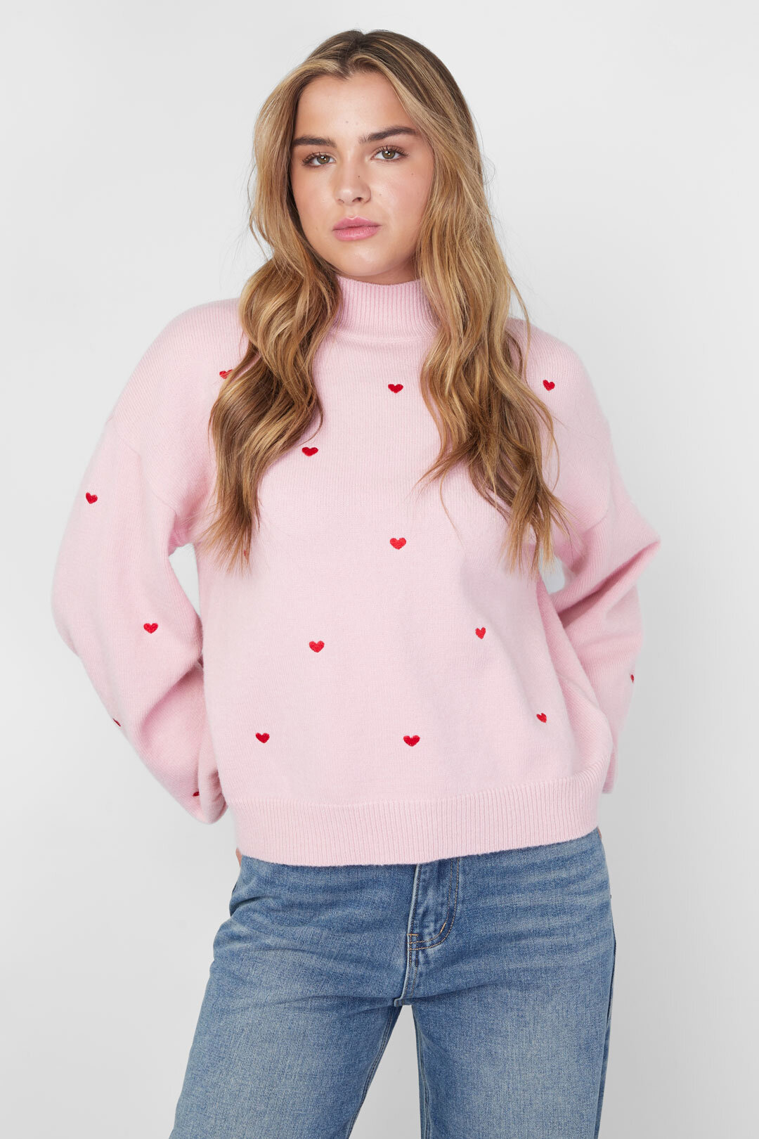 Maglione lavorato a maglia con cuori h5 Immagine4