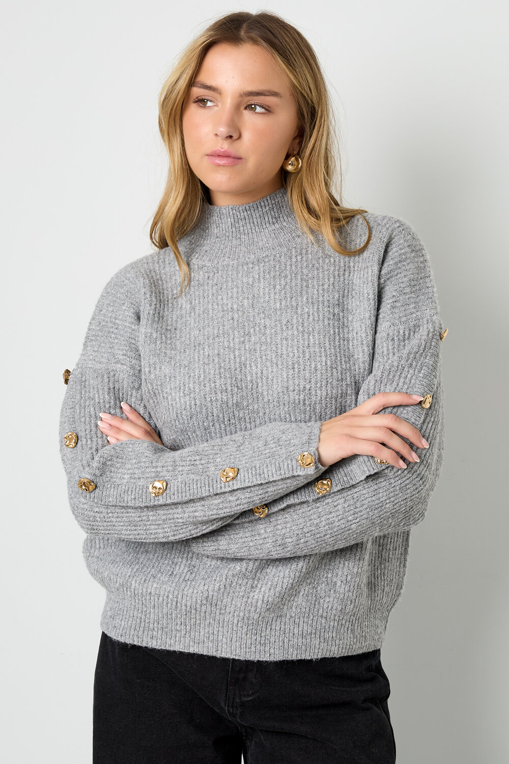 Strick-Polyesterfaser Damen Rollkragenpullover Casual Einfarbig h5Bild8