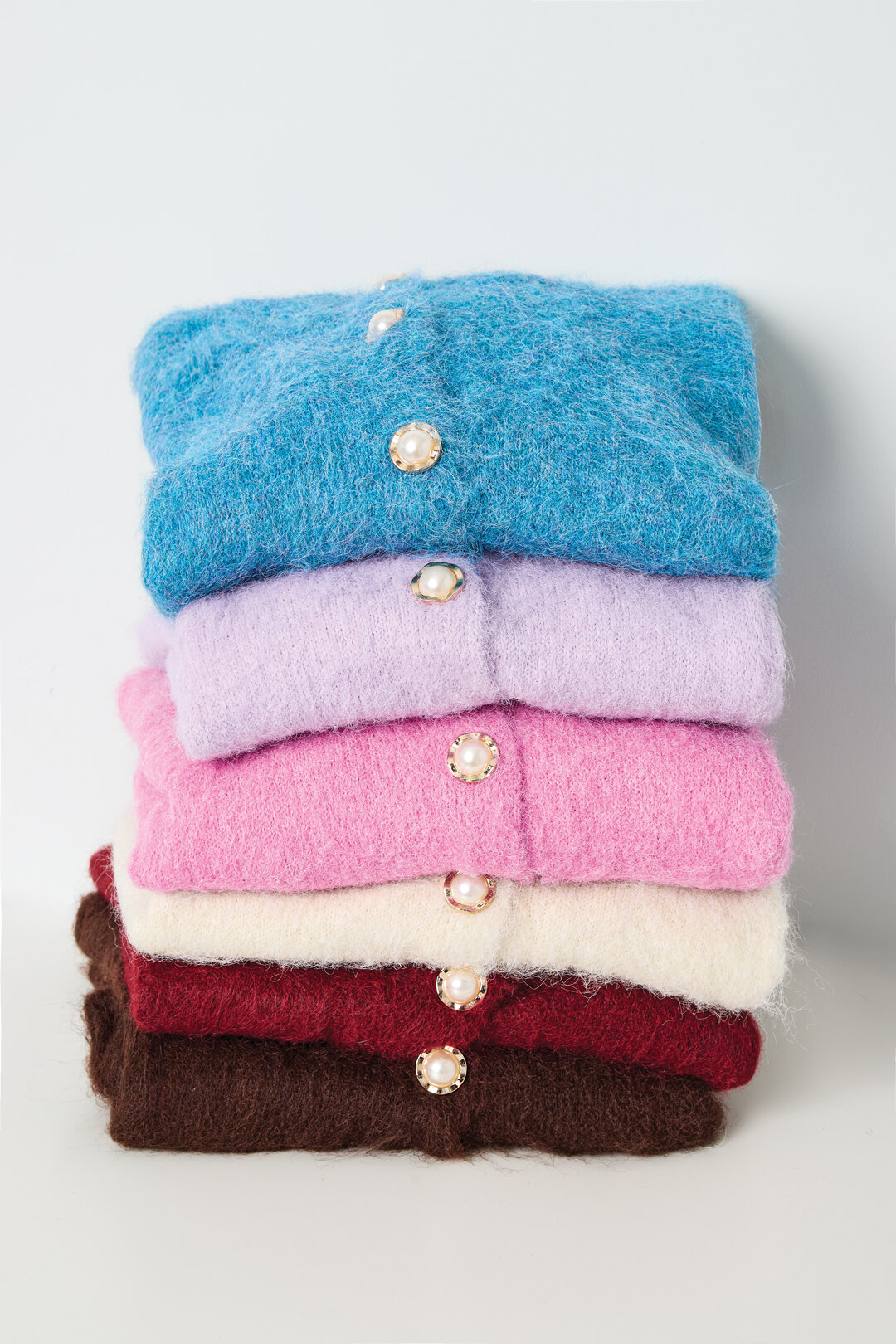 Knitted Polyester Fiber Women's Knit Cardigan Casual Solid Color Picture5