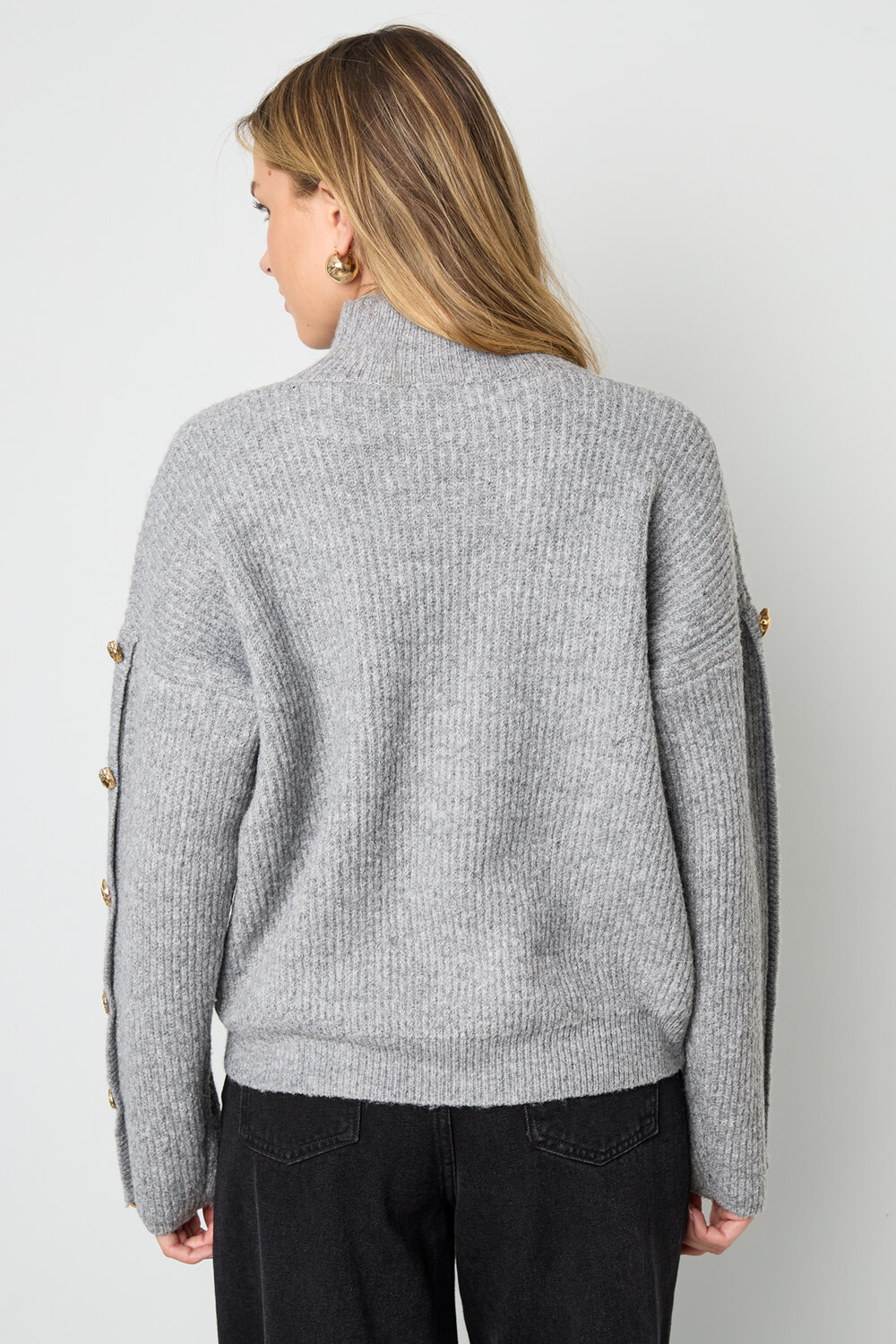 Strick-Polyesterfaser Damen Rollkragenpullover Casual Einfarbig h5Bild10
