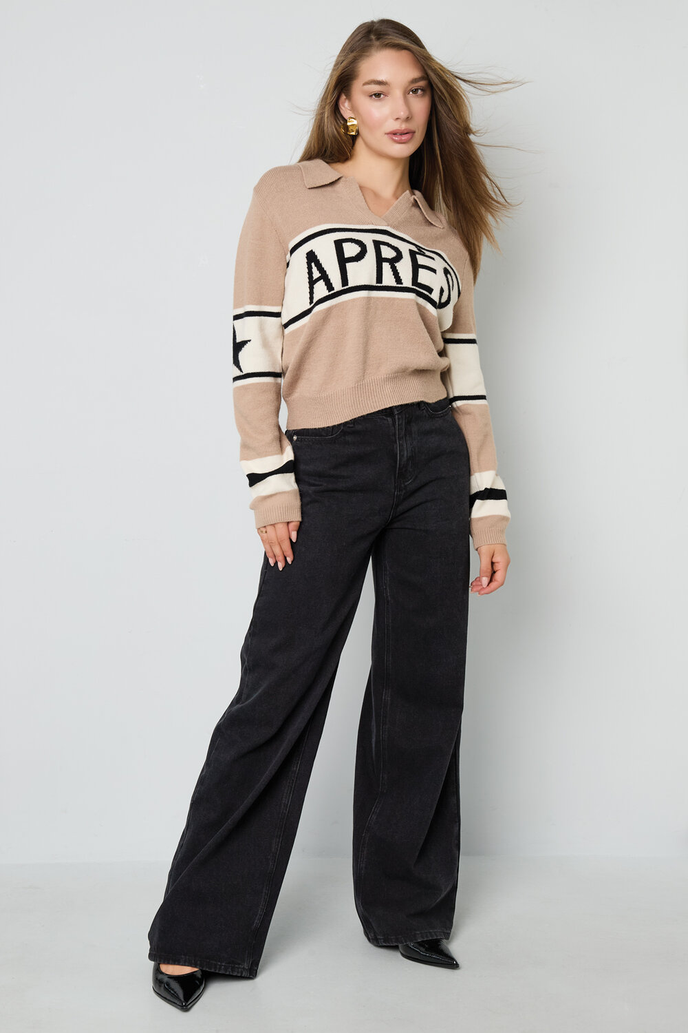 Knitted Polyester Fiber Women's Knit Sweaters Casual Letters h5Picture5