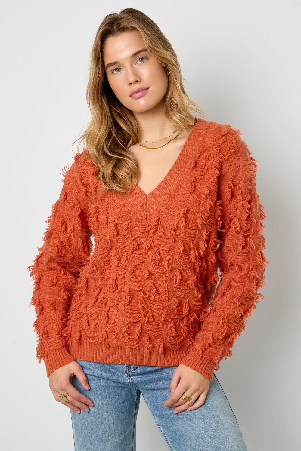V sweater with fringes h5Picture7