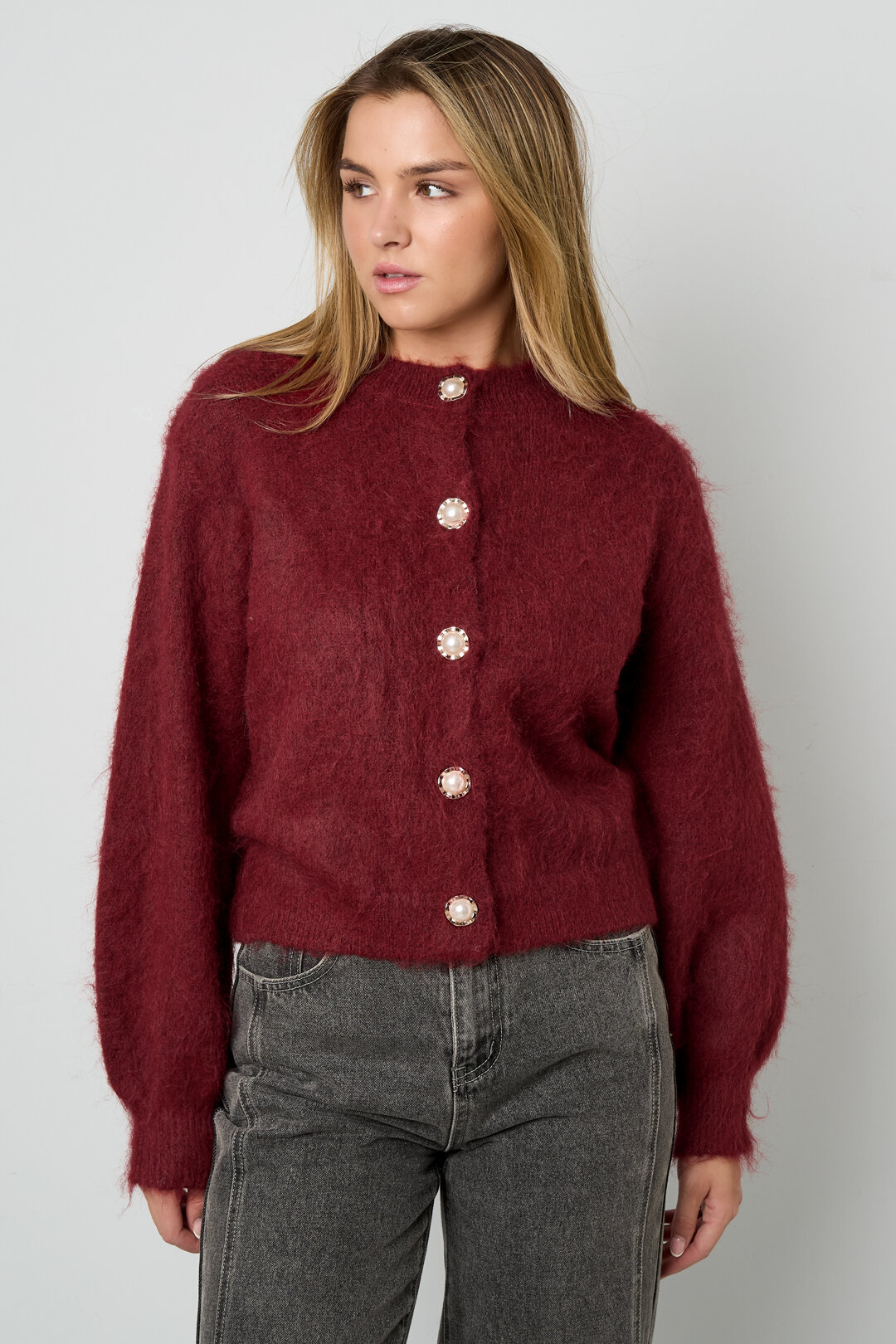 Knitted Polyester Fiber Women's Knit Cardigan Casual Solid Color Picture12