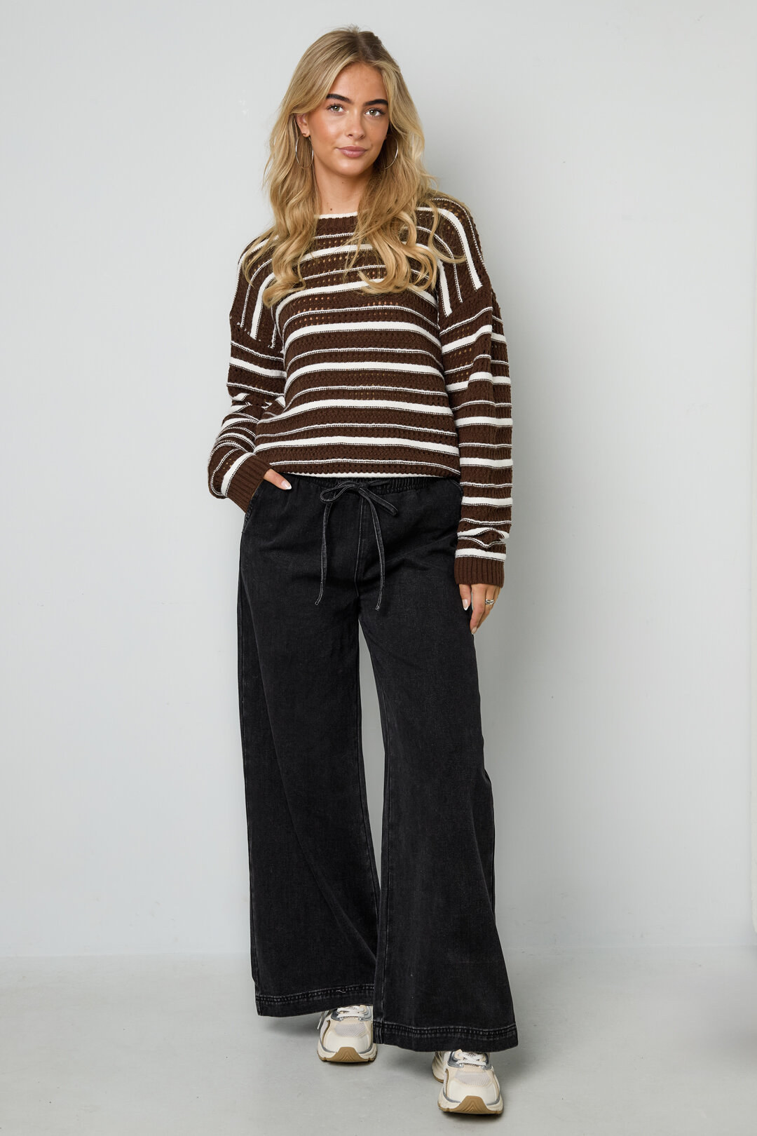Knitted Polyester Fiber Women's Knit Sweaters Casual Stripes Picture5