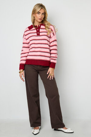 Knitted polo sweater with stripes h5 Picture6