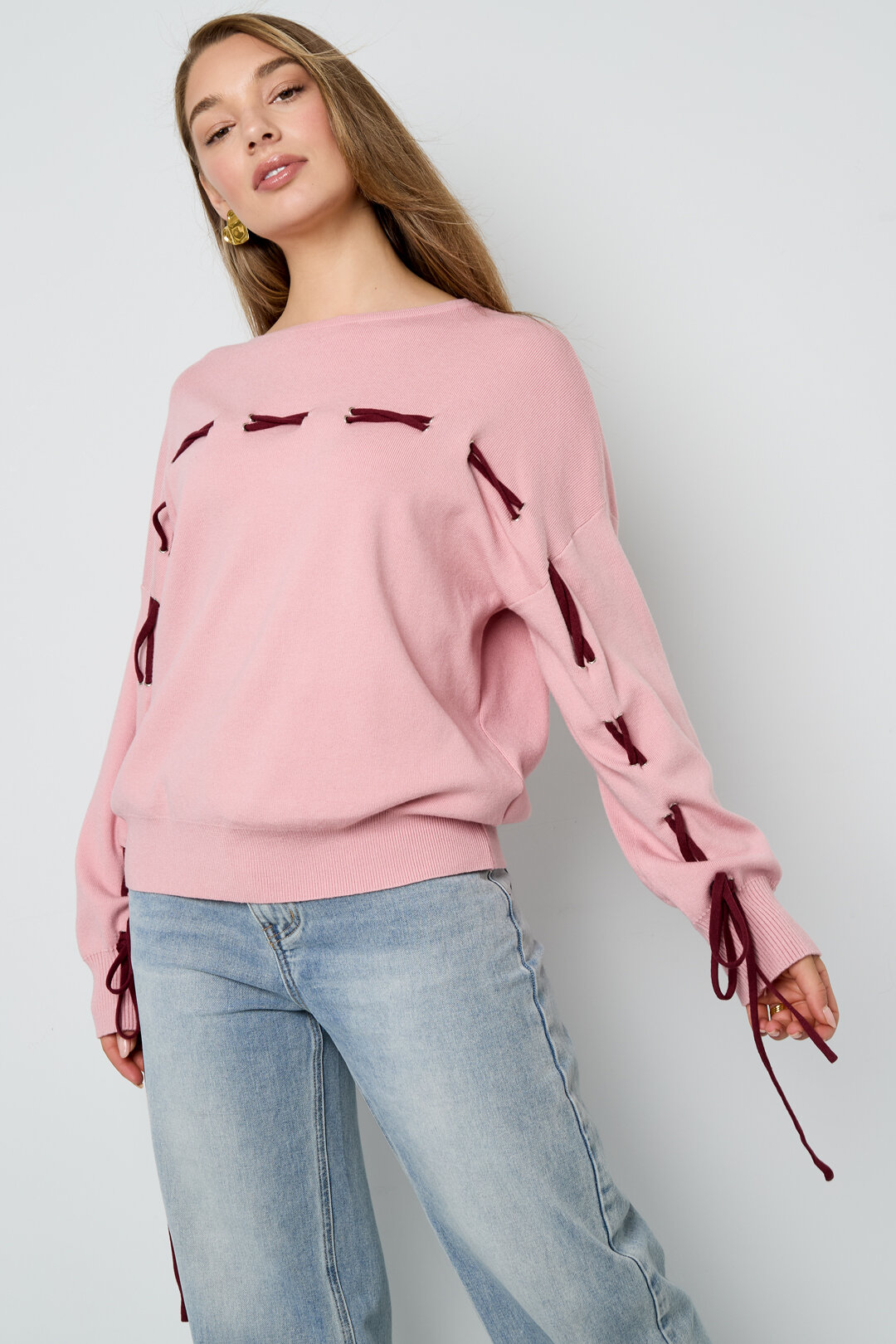 Knitted Viscose Women's Sweater Casual Color Clash h5 Picture8