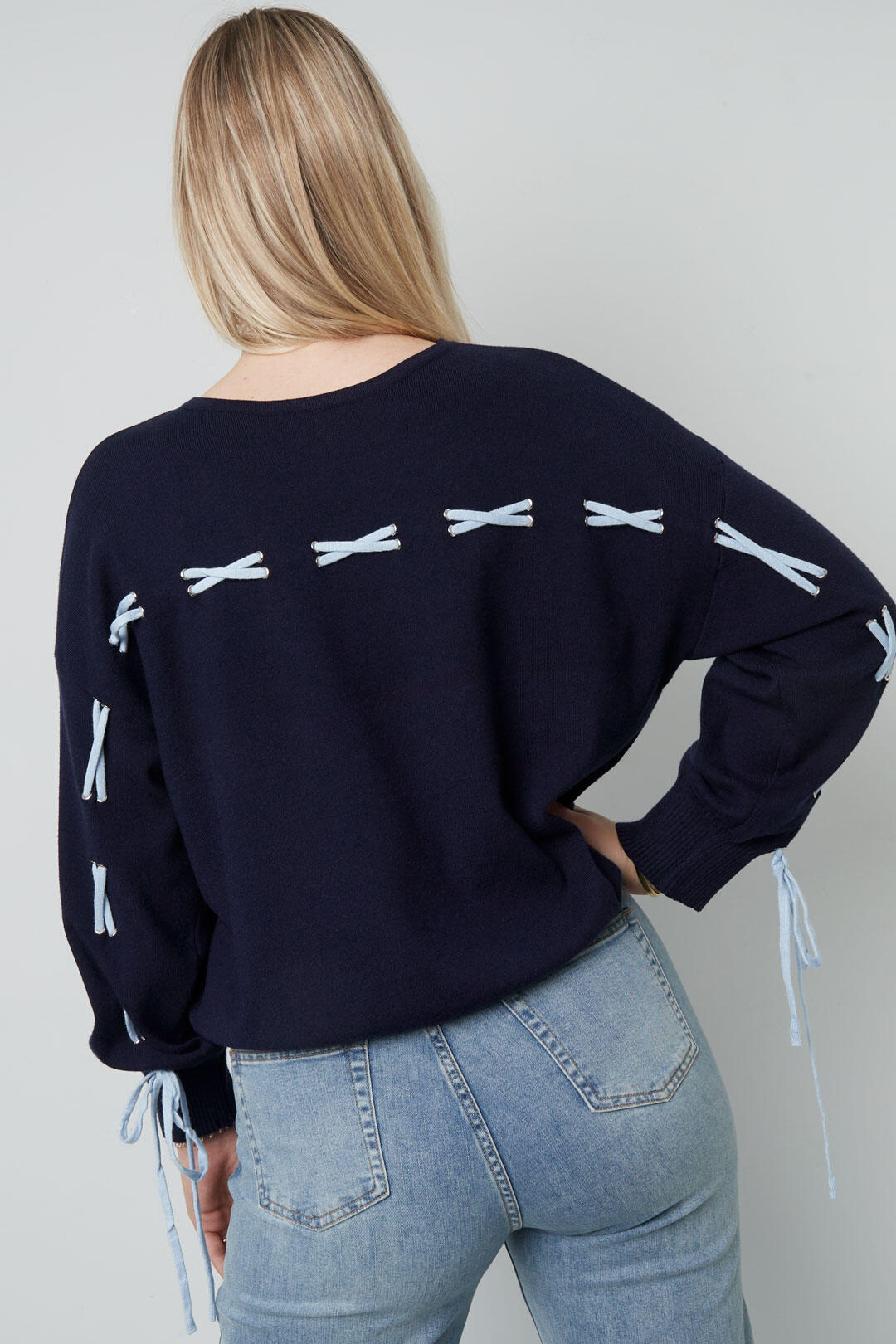 Knitted Viscose Women's Sweater Casual Color Clash h5 Picture5