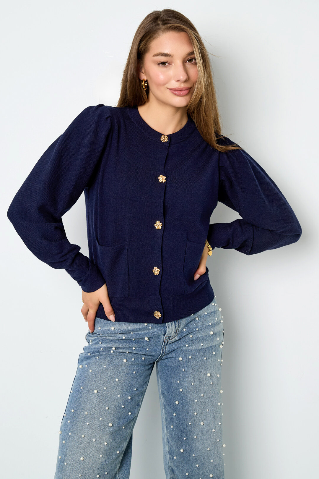 Knitted Viscose Women's Cardigan Fall/Winter Casual Solid Color h5 Picture7