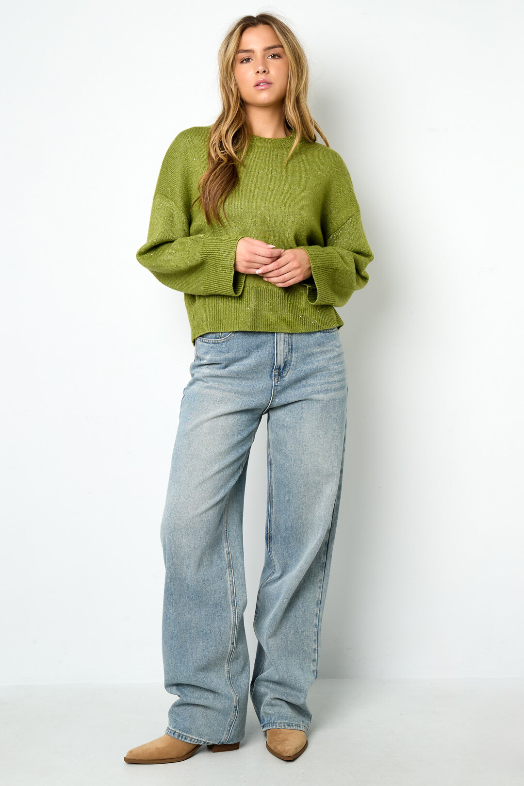 Knitted Polyester Fiber Women's Knit Sweaters Casual Solid Color Fall/Winter h5 Picture7