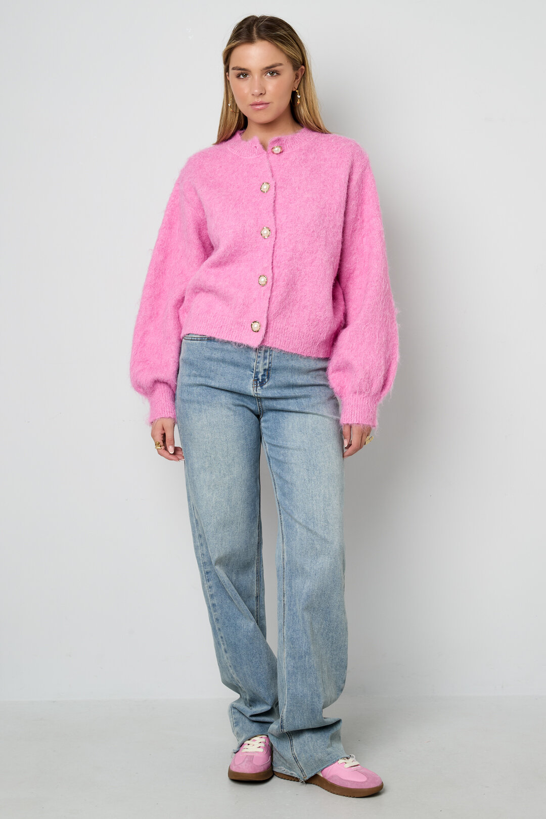 Knitted Polyester Fiber Women's Knit Cardigan Casual Solid Color Picture13