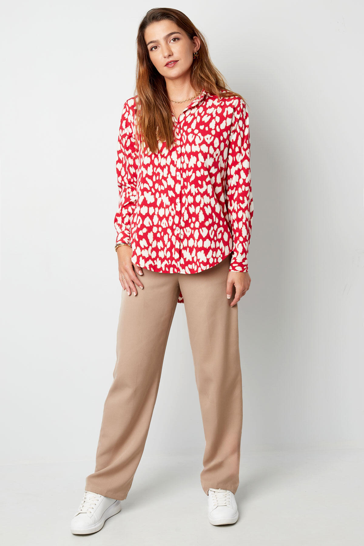 Bluse mit Panthermuster in Rot Bild9