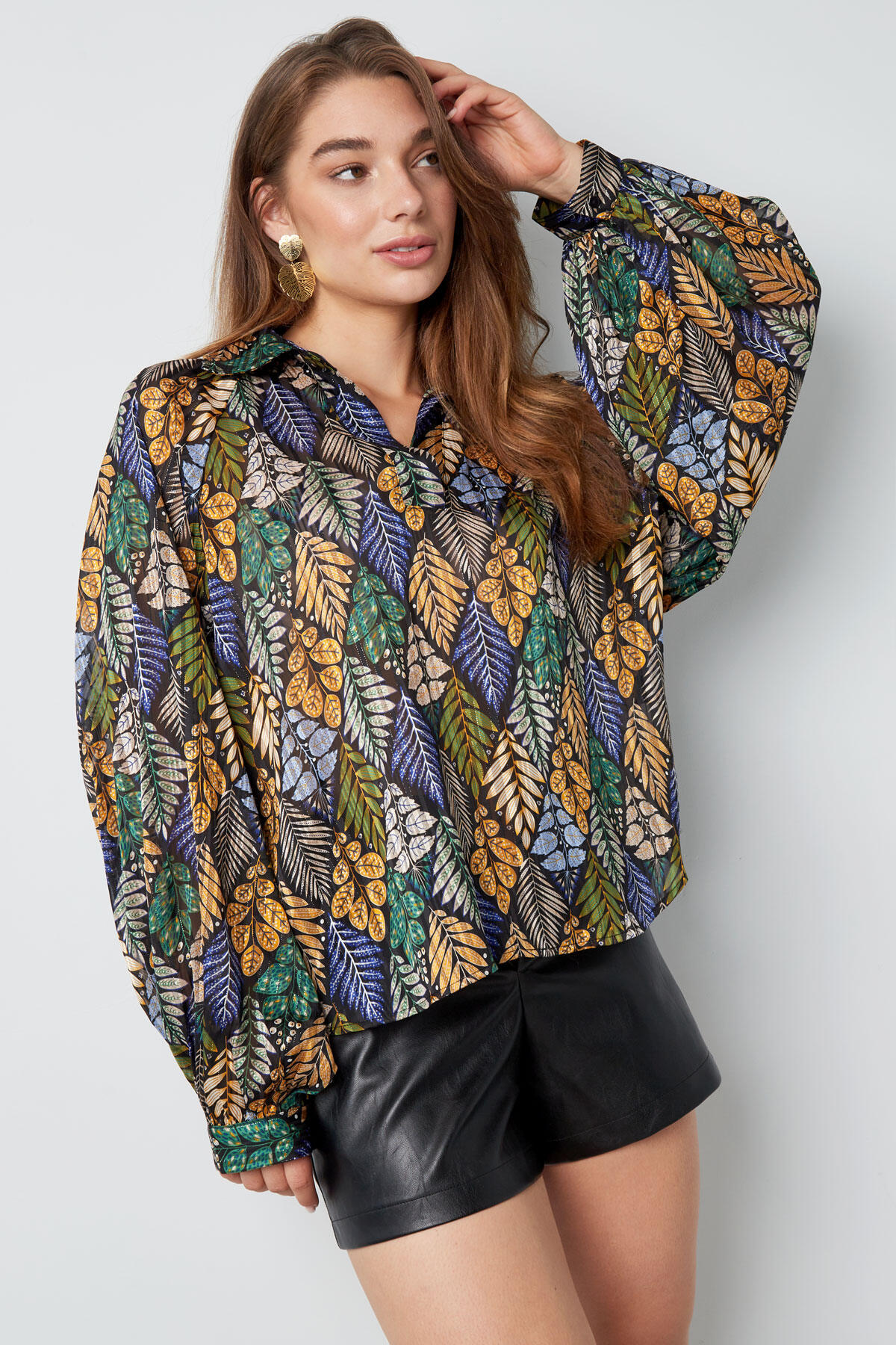 Polyester Damen-Bluse Oversized Blumenmuster h5 Bild8